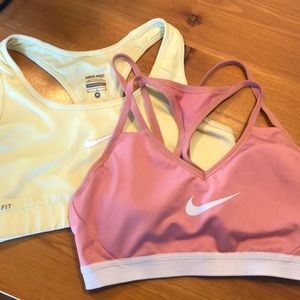 Two Nike Dri-fit sports bras